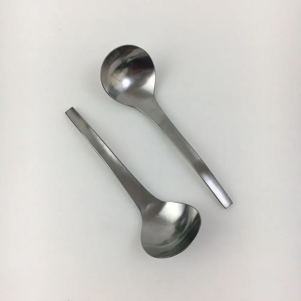 Vintage Asian Stainless Soup Spoons for Miso Pho Ramen Wonton Japan 2 Pc